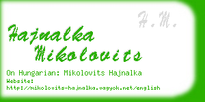 hajnalka mikolovits business card